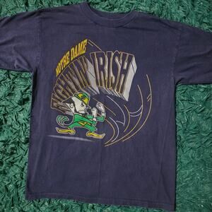 Vintage Notre Dame Fighting Irish Graphic Tee USA Made Large